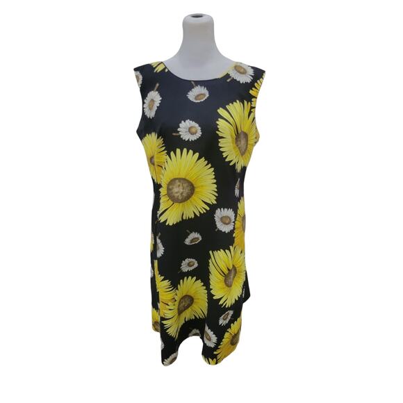 Vintage Rhapsody Sunflower Dress‎ Women’s Medium Yellow Sleeveless Knee Length - Picture 3 of 15